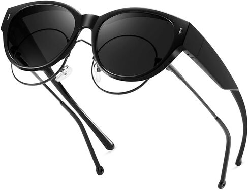 kimorn Polarized Fit Over Glasses Sunglasses For Women Man,Trendy Cat Eye Shades For Driving Riding in Kuwait