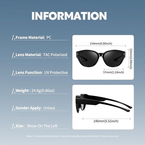 kimorn Polarized Fit Over Glasses Sunglasses For Women Man,Trendy Cat Eye Shades For Driving Riding in Kuwait