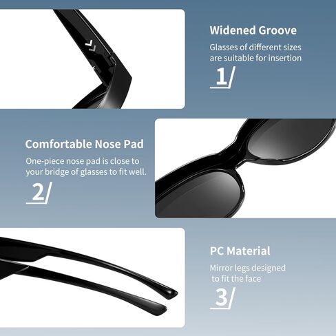 kimorn Polarized Fit Over Glasses Sunglasses For Women Man,Trendy Cat Eye Shades For Driving Riding in Kuwait
