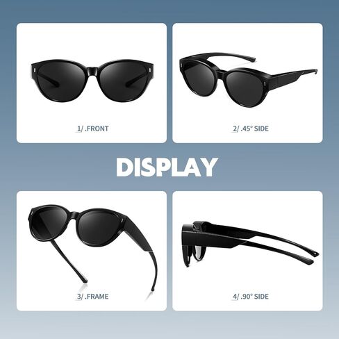 kimorn Polarized Fit Over Glasses Sunglasses For Women Man,Trendy Cat Eye Shades For Driving Riding in Kuwait