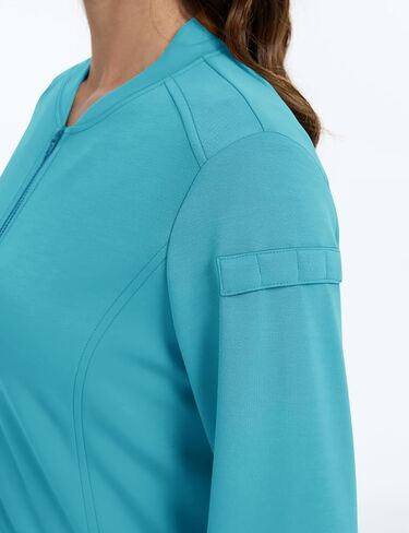 LOMON Scrub Jackets for Women Zipper Bomber Jacket Medical Nurse Coats with Pockets in Saudi Arabia