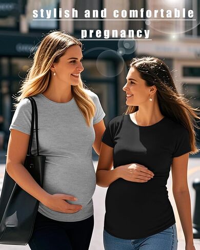 4 Pack Women's Athletic Maternity T-Shirts,Short Sleeve Yoga Gym Pregnancy Tops Casual Summer Crew Neck Tees Blouse in Kuwait