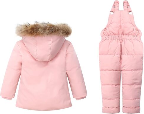 Toddler Boy Winter Hooded Snowsuit Coat Baby Girl Ski Snow Suit Pants Jacket Bib in Kuwait