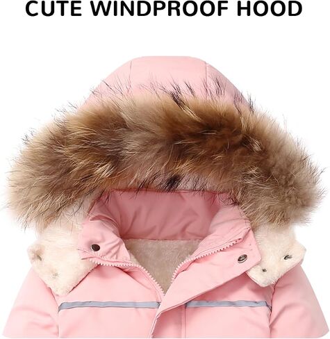 Toddler Boy Winter Hooded Snowsuit Coat Baby Girl Ski Snow Suit Pants Jacket Bib in Kuwait