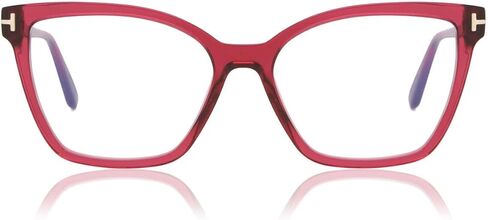 Tom Ford Eyeglasses FT 5812 -B 074 Fuchsia الشفافة ، T Logo/Blue Block LE in Saudi Arabia