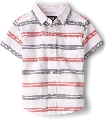 The Children's Place,Baby Boys,and Toddler Poplin Short Sleeve Button Down Shirt,Easter Egg Mint,12 Months,18 Months in Kuwait