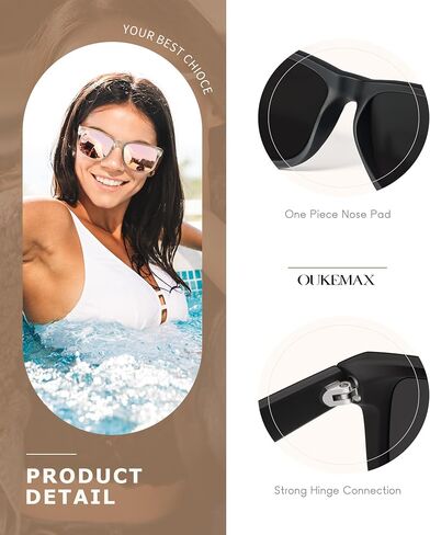 Polarized Sunglasses for Women, 3 Pack UV400 Trendy Square Shades, Lightweight Stylish Eyewear for Driving & Travel in Saudi Arabia