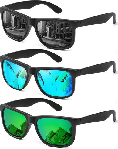 Polarized Sunglasses for Women, 3 Pack UV400 Trendy Square Shades, Lightweight Stylish Eyewear for Driving & Travel in Saudi Arabia