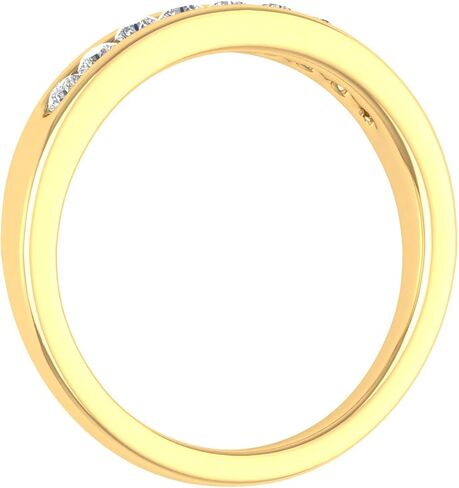FINEROCK 1/4 Carat Round Diamond Unisex Wedding Band Ring in 10K Gold in Saudi Arabia