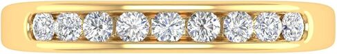 FINEROCK 1/4 Carat Round Diamond Unisex Wedding Band Ring in 10K Gold in Saudi Arabia