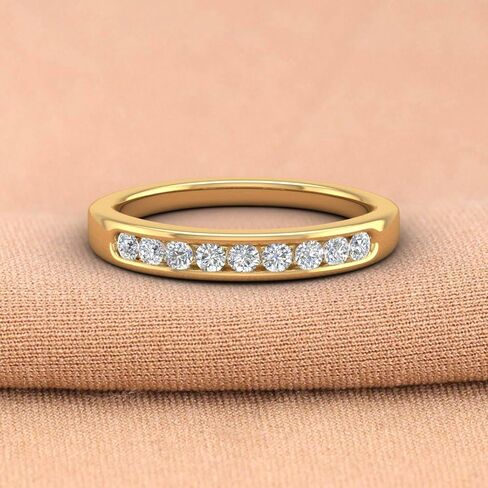 FINEROCK 1/4 Carat Round Diamond Unisex Wedding Band Ring in 10K Gold in Saudi Arabia