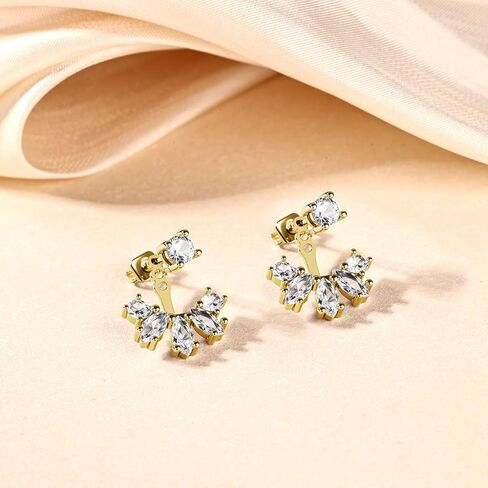 أقراط Gold Sporclo للنساء hypoallergenic 14k مقعدة الذهب مقاطع studring stands stackets مجموعة 3 أزواج من الصلب huggie arring لثقب متعددة in Kuwait