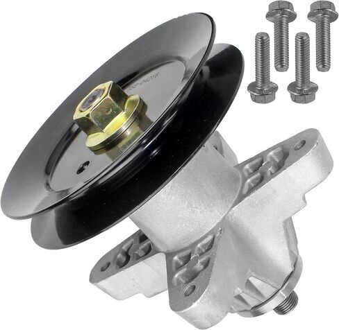 Caltric 50" Deck Spindle w/Pulley Compatible with White Outdoor Q92 LT-950 SLT-5400 ZT-50 GT-950 ZT-22 ZT-5000 Q626 in Saudi Arabia