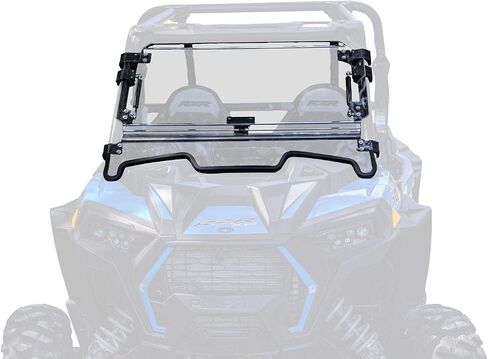 Superatv Scratch Resistant 3-in-1 Flip Hindshield لعام 2019-2023 Polaris RZR XP 1000 XP 4 1000 ، مفتوح ، تنفيس أو مغلق بالكامل ، بدون قيادة ركوب ، 1/4 "بولي كربونات أقوى 250x من الزجاج ، الولايات المتحدة الأمريكية مصنوعة in Saudi Arabia