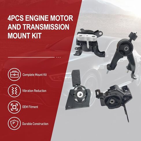 4PCS محرك المحرك ومجموعة MOUNT MOUNT لعام 2014 2015 2015 2017 2018 2019 COROLLA 1.8L Auto CVT Transmission يحل محل A42020 A42024 A42026 A42027 in Saudi Arabia