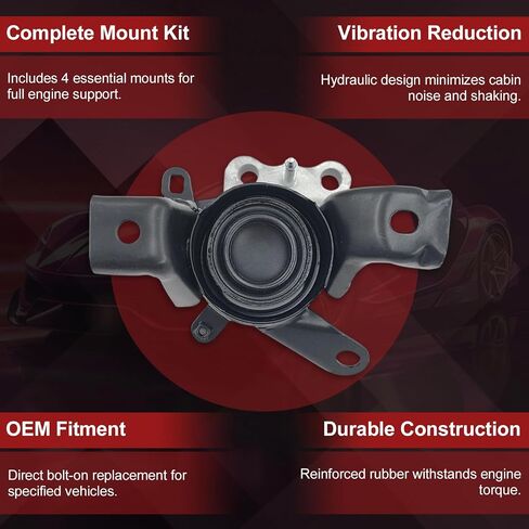 4PCS محرك المحرك ومجموعة MOUNT MOUNT لعام 2014 2015 2015 2017 2018 2019 COROLLA 1.8L Auto CVT Transmission يحل محل A42020 A42024 A42026 A42027 in Saudi Arabia