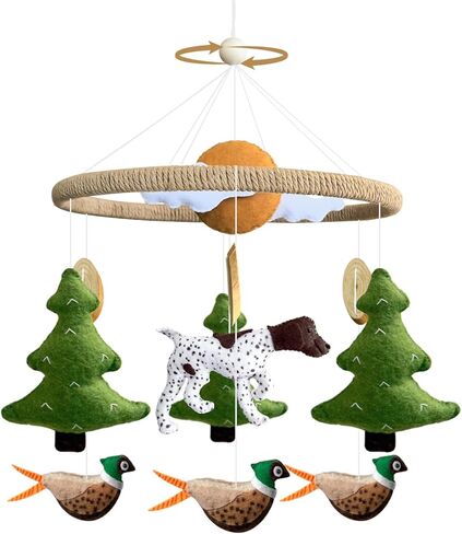 Baby Mobile for Crib Mallard Duck Baby Crib Mobile for Boys Girls Handmade Felt Baby Nursery Decor Duck Hunting Decor Infant Bedroom Hanging Baby Mobile for Bassinet Baby Shower Newborn Baby Gift in Kuwait