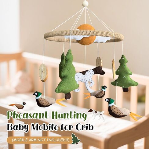 Baby Mobile for Crib Mallard Duck Baby Crib Mobile for Boys Girls Handmade Felt Baby Nursery Decor Duck Hunting Decor Infant Bedroom Hanging Baby Mobile for Bassinet Baby Shower Newborn Baby Gift in Kuwait