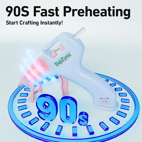 Hot Glue Gun, Cordless Hot Glue Gun with 30 Premium Glue Sticks (7×150mm), 90s Fast Heating, 2600mAh Type-C Rechargeable for DIY Crafts, Home Repairs, Creative Projects and Gift Making - White in Kuwait