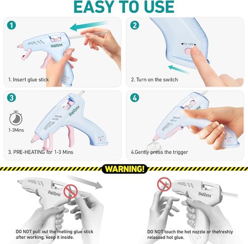 Hot Glue Gun, Cordless Hot Glue Gun with 30 Premium Glue Sticks (7×150mm), 90s Fast Heating, 2600mAh Type-C Rechargeable for DIY Crafts, Home Repairs, Creative Projects and Gift Making - White in Kuwait