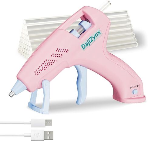 Hot Glue Gun, Cordless Hot Glue Gun with 30 Premium Glue Sticks (7×150mm), 90s Fast Heating, 2600mAh Type-C Rechargeable for DIY Crafts, Home Repairs, Creative Projects and Gift Making - White in Kuwait