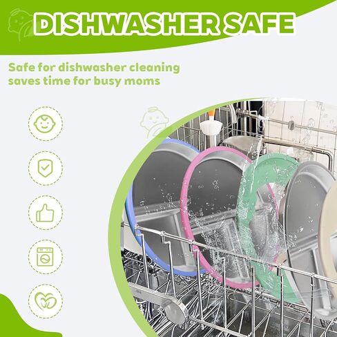 3-Pack Stainless Steel Baby Plates with Suction, BPA-Free Stainless Steel Kids Plates, Toddler Plate for Dishwasher Safe, Non-Slip Silicone Base, Detachable Design (Blue, Gray, Green) in Saudi Arabia