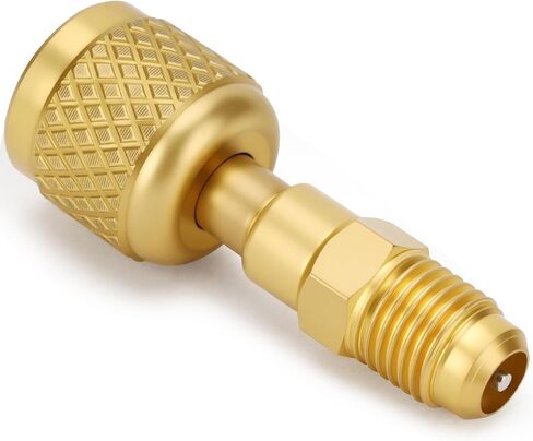 R32 R454B Adapter of Brass Soldered Mater 1/4" SAE Female Quick Couplers to 1/4" SAE Male Reverse Thread for HVAC Mini Split Adapter for R-454B/R-32 Tanks with Thimble in Saudi Arabia