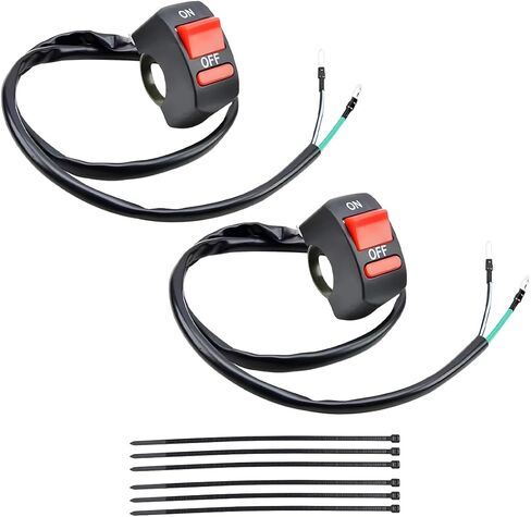 2PCS Mini Bike Kill On Off Switch, 7/8" Motorbike Handle Toggle Push Button, Motorcycle Control Lighting Handlebar On-Off Accessories, Universal for ATV Scooter Electromobile in Saudi Arabia