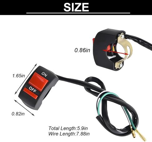 2PCS Mini Bike Kill On Off Switch, 7/8" Motorbike Handle Toggle Push Button, Motorcycle Control Lighting Handlebar On-Off Accessories, Universal for ATV Scooter Electromobile in Saudi Arabia