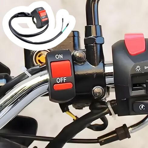 2PCS Mini Bike Kill On Off Switch, 7/8" Motorbike Handle Toggle Push Button, Motorcycle Control Lighting Handlebar On-Off Accessories, Universal for ATV Scooter Electromobile in Saudi Arabia