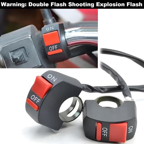 2PCS Mini Bike Kill On Off Switch, 7/8" Motorbike Handle Toggle Push Button, Motorcycle Control Lighting Handlebar On-Off Accessories, Universal for ATV Scooter Electromobile in Saudi Arabia