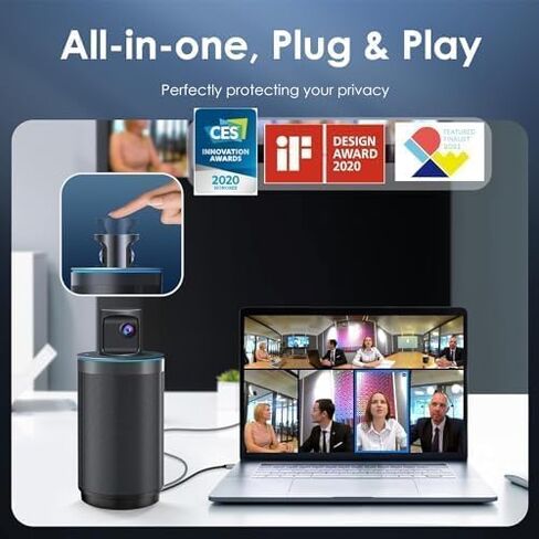 KanDao Meeting S - 180° Standalone Video Conferencing Camera, Microphone & Speaker Video Audio 4-in-one Meeting Camera, AI Smart Framing & Tracking, Hybrid Meeting Room Conference System, Zooming in Kuwait