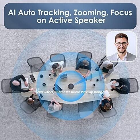 KanDao Meeting S - 180° Standalone Video Conferencing Camera, Microphone & Speaker Video Audio 4-in-one Meeting Camera, AI Smart Framing & Tracking, Hybrid Meeting Room Conference System, Zooming in Kuwait