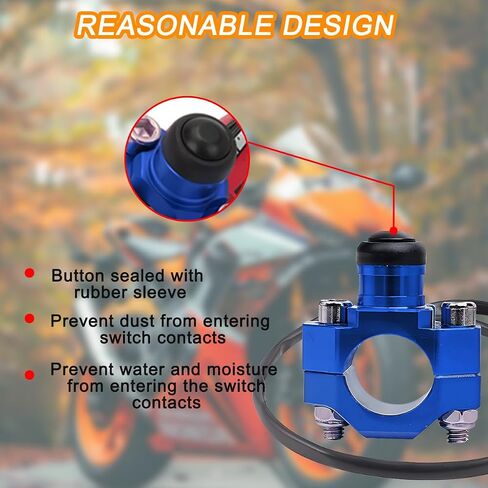CNC Universal Motorcycle Engine Stop Start Kill Switch Button, Motorbike Engine On Off Button with Mounting Backplate, Vehicle Accessories for ATV, Dirt Pit Bike, Scooter (Black) in Saudi Arabia