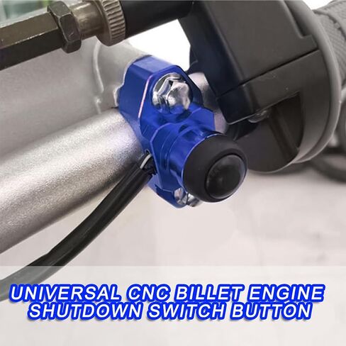 CNC Universal Motorcycle Engine Stop Start Kill Switch Button, Motorbike Engine On Off Button with Mounting Backplate, Vehicle Accessories for ATV, Dirt Pit Bike, Scooter (Black) in Saudi Arabia