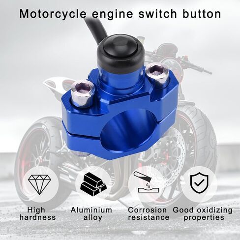 CNC Universal Motorcycle Engine Stop Start Kill Switch Button, Motorbike Engine On Off Button with Mounting Backplate, Vehicle Accessories for ATV, Dirt Pit Bike, Scooter (Black) in Saudi Arabia