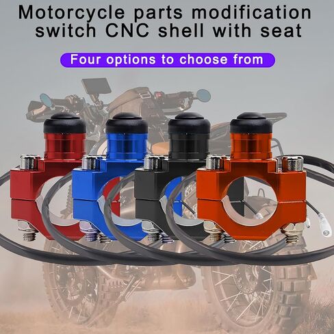 CNC Universal Motorcycle Engine Stop Start Kill Switch Button, Motorbike Engine On Off Button with Mounting Backplate, Vehicle Accessories for ATV, Dirt Pit Bike, Scooter (Black) in Saudi Arabia