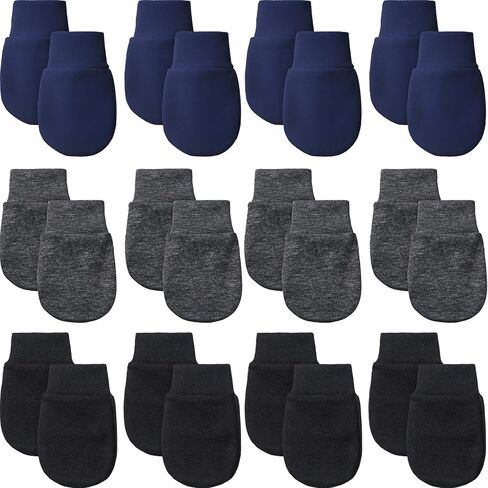 12 Pairs Newborn Baby Mittens Infant Toddler Gloves No Scratch Mittens Gloves for 0-6 Months Baby Boys Girls (Multicolor, Cartoon) in Kuwait