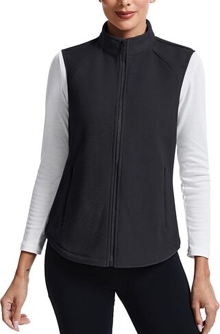 TACVASEN Women's Fleece Vest Outerwear Sleeveless Lightweight Polar Soft Warm Full Zip Jacket with Pockets in Saudi Arabia