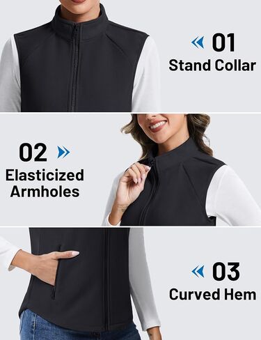 TACVASEN Women's Fleece Vest Outerwear Sleeveless Lightweight Polar Soft Warm Full Zip Jacket with Pockets in Saudi Arabia