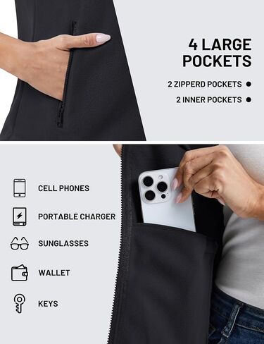 TACVASEN Women's Fleece Vest Outerwear Sleeveless Lightweight Polar Soft Warm Full Zip Jacket with Pockets in Saudi Arabia