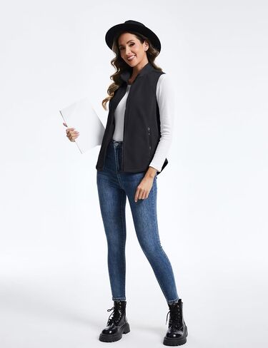 TACVASEN Women's Fleece Vest Outerwear Sleeveless Lightweight Polar Soft Warm Full Zip Jacket with Pockets in Saudi Arabia