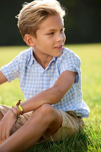 The Children's Place,Baby Boys,and Toddler Poplin Short Sleeve Button Down Shirt,Cosmos,6 Months,9 Months in Saudi Arabia