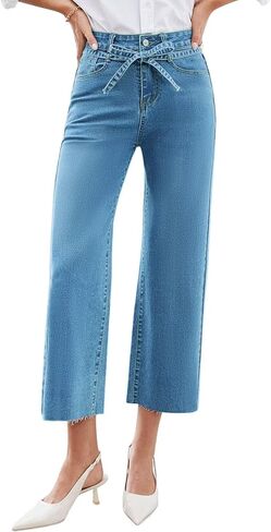 الجينز النسائي الجينز High Rise Bulted Wide Strained Leged Hend Jeans للنساء العصرية 2025 السراويل الدنيم in Saudi Arabia