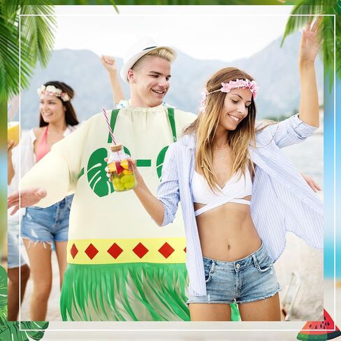 Geiserairailie قابلة للنفخ في Luau Hula Skirt زي للبالغين تفجير أزياء الحفلات في هاواي لبدلة كرنفال شاطئية مضحكة in Saudi Arabia