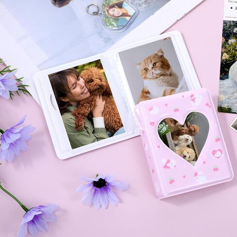 2 Pcs Photocard Binder Album 3 Inch Mini Photo Album Heart Hollow Design Portable Holder Book 36 Pockets for Photocard Collection in Saudi Arabia