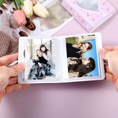 2 Pcs Photocard Binder Album 3 Inch Mini Photo Album Heart Hollow Design Portable Holder Book 36 Pockets for Photocard Collection in Saudi Arabia