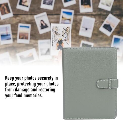 3.5x5 PhotoAlbum, Small Photo Album Holds 80 Photos, PU Leather 3x5 Photos Album Wedding Family Baby Anniversary Pictures, Art Presentation Folder Postcards Pictures (Green) in Saudi Arabia
