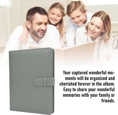 3.5x5 PhotoAlbum, Small Photo Album Holds 80 Photos, PU Leather 3x5 Photos Album Wedding Family Baby Anniversary Pictures, Art Presentation Folder Postcards Pictures (Green) in Saudi Arabia