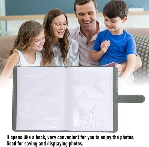 3.5x5 PhotoAlbum, Small Photo Album Holds 80 Photos, PU Leather 3x5 Photos Album Wedding Family Baby Anniversary Pictures, Art Presentation Folder Postcards Pictures (Green) in Saudi Arabia